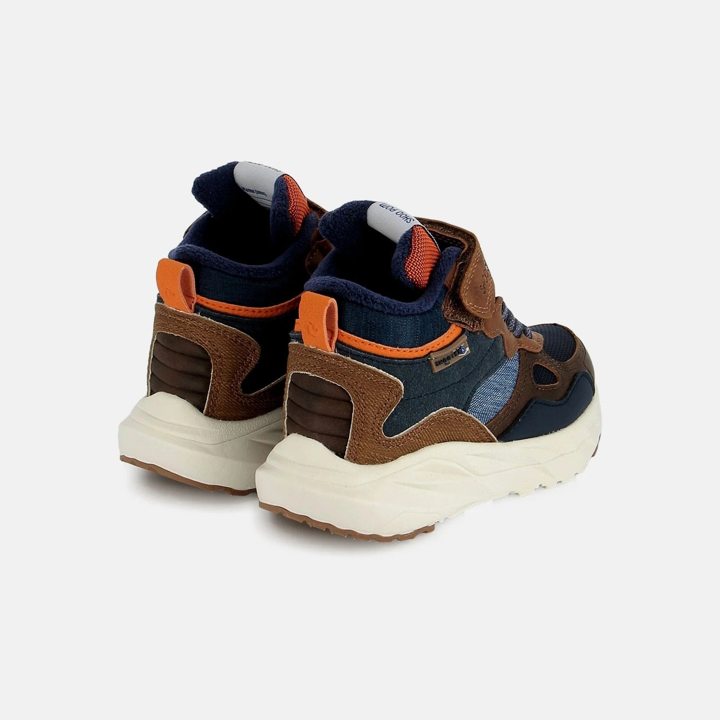 POW DRY TEX Nappa- Nylon Brown-Navy Shoo pom