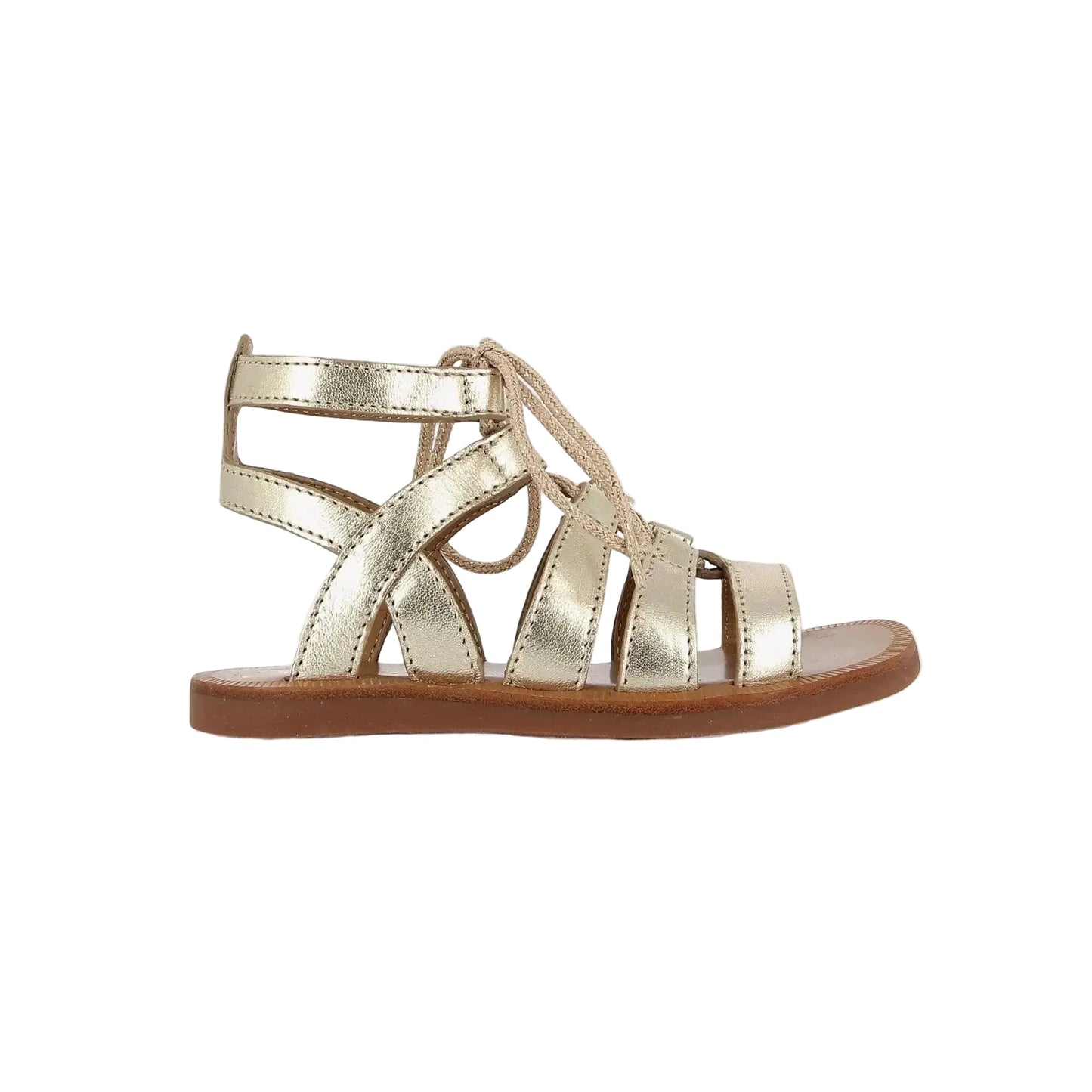 Sandales Plagette Gully Strap Pom D’Api Platine Pom d’Api