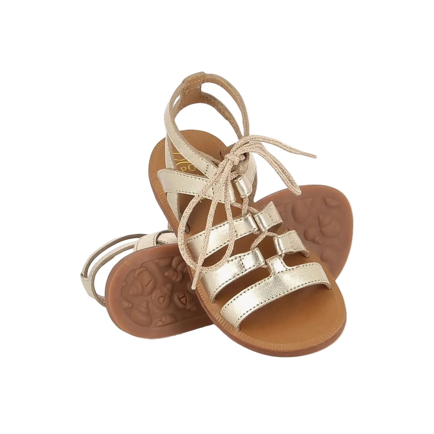 Sandales Plagette Gully Strap Pom D’Api Platine Pom d’Api