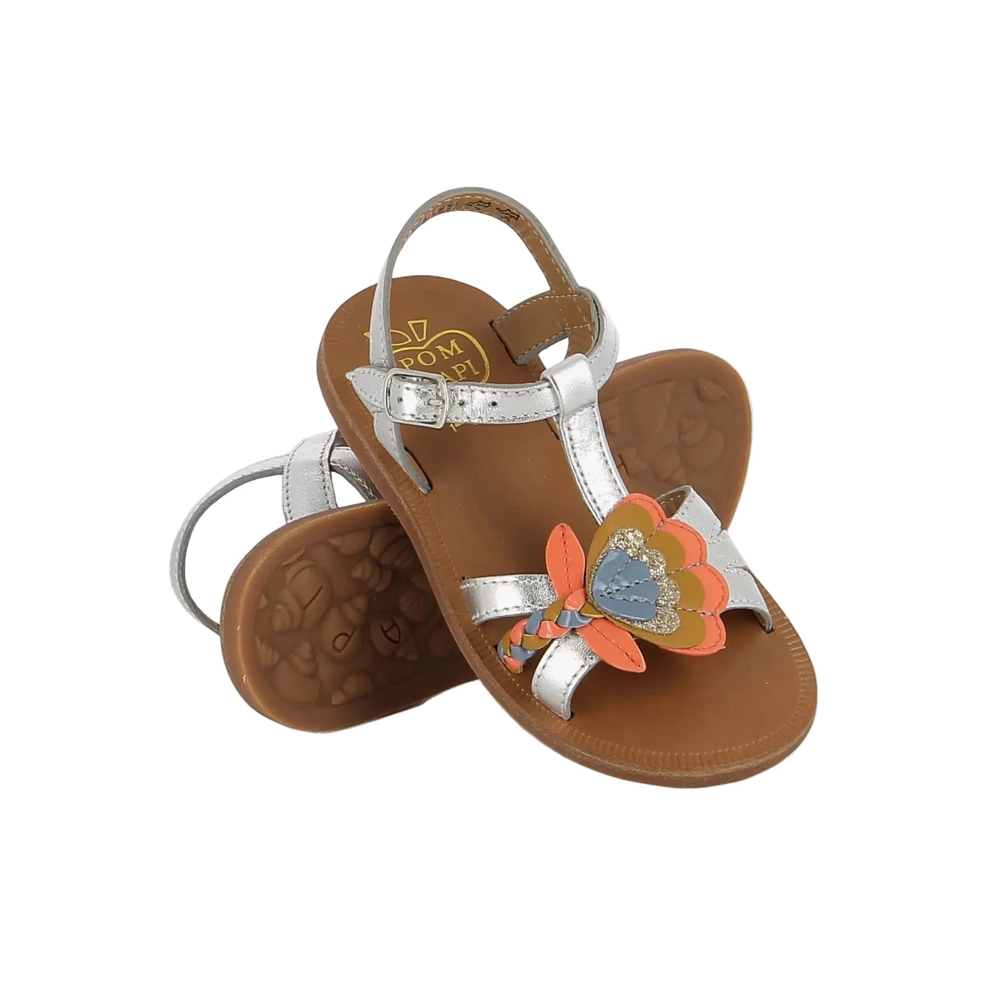 Sandales Plagette Alto Pom D’Api Argent Multi Peps Pom d’Api
