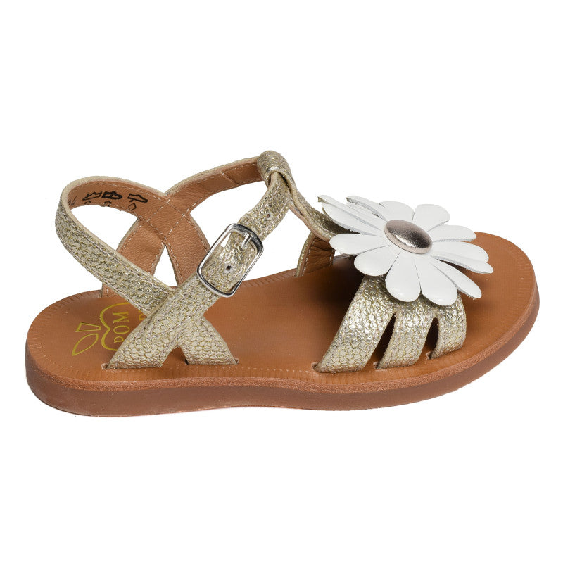 Sandales Plagette Big Flo Pom D’Api Platine Pom d’Api