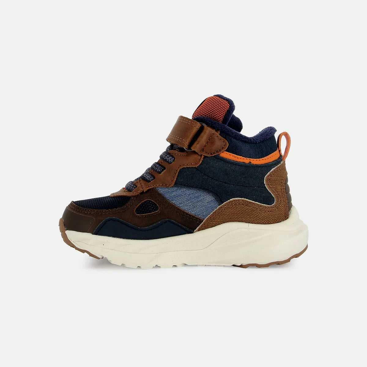 POW DRY TEX Nappa- Nylon Brown-Navy Shoo pom