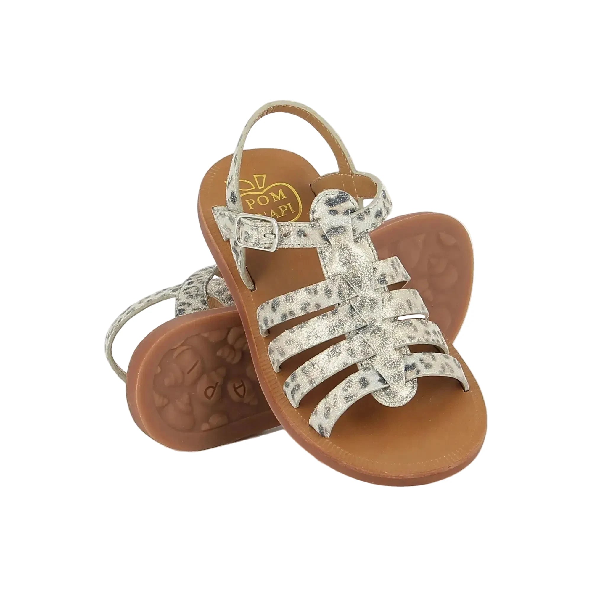 Sandales Plagette Strap Pom D’Api Bianco Platino Pom d’Api