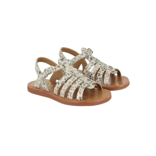 Sandales Plagette Strap Pom D’Api Bianco Platino Pom d’Api