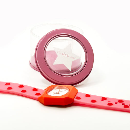 Montre Rose à Cœur Rouge Ratatam