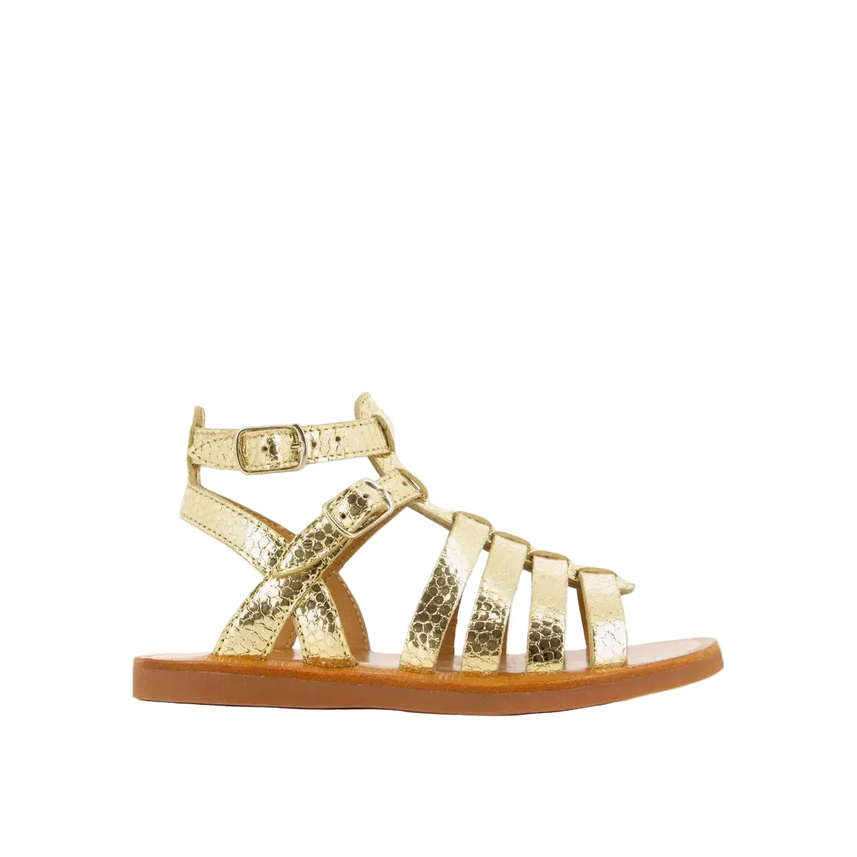 Sandales Plagette Gladiator Pom D’Api Platine Pom d’Api