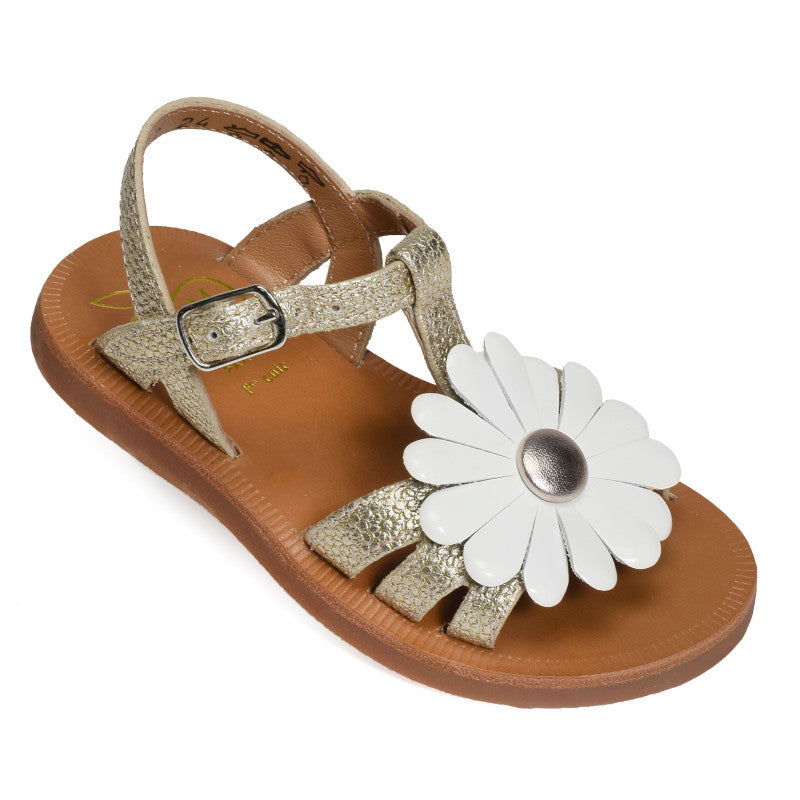 Sandales Plagette Big Flo Pom D’Api Platine Pom d’Api