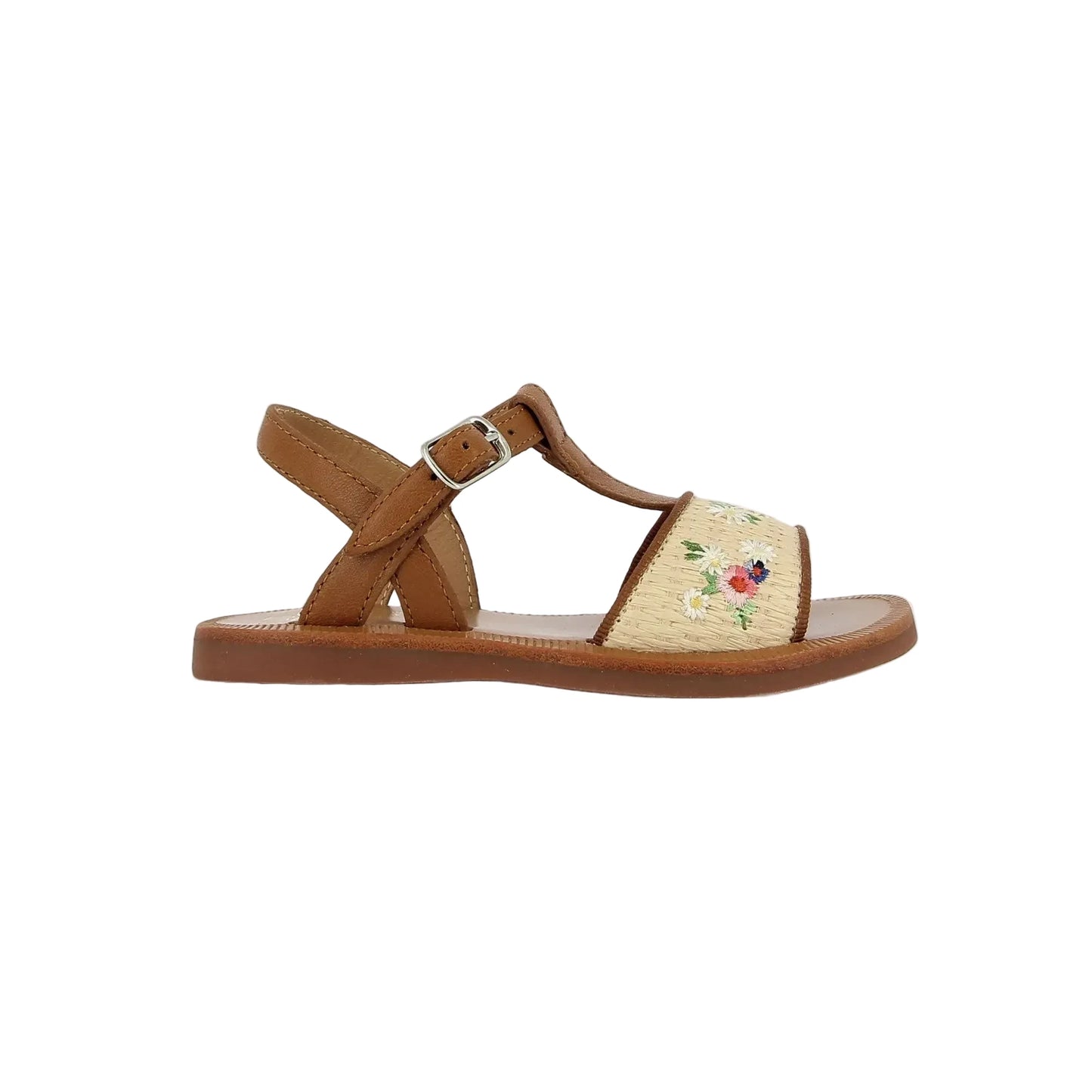 Sandales Plagette Raphia Brod Pom D’Api Crema Cuero Pom d’Api