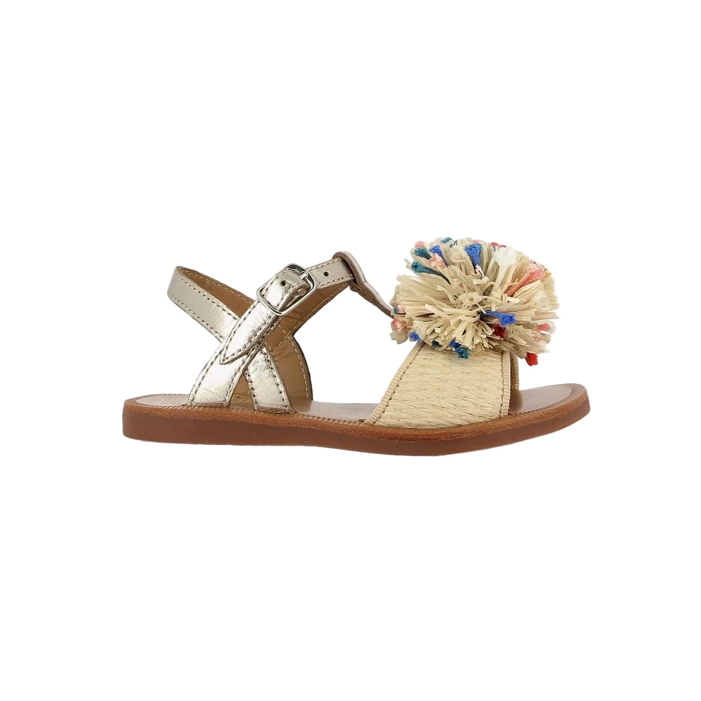 Sandales Plagette PomPom Pom D’Api Oro Pala Crema Pom d’Api
