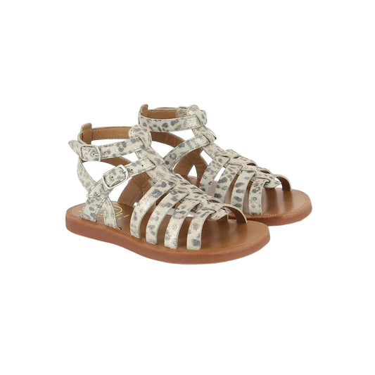 Sandales Plagette Gladiator Pom D’Api Bianco Platino Pom d’Api