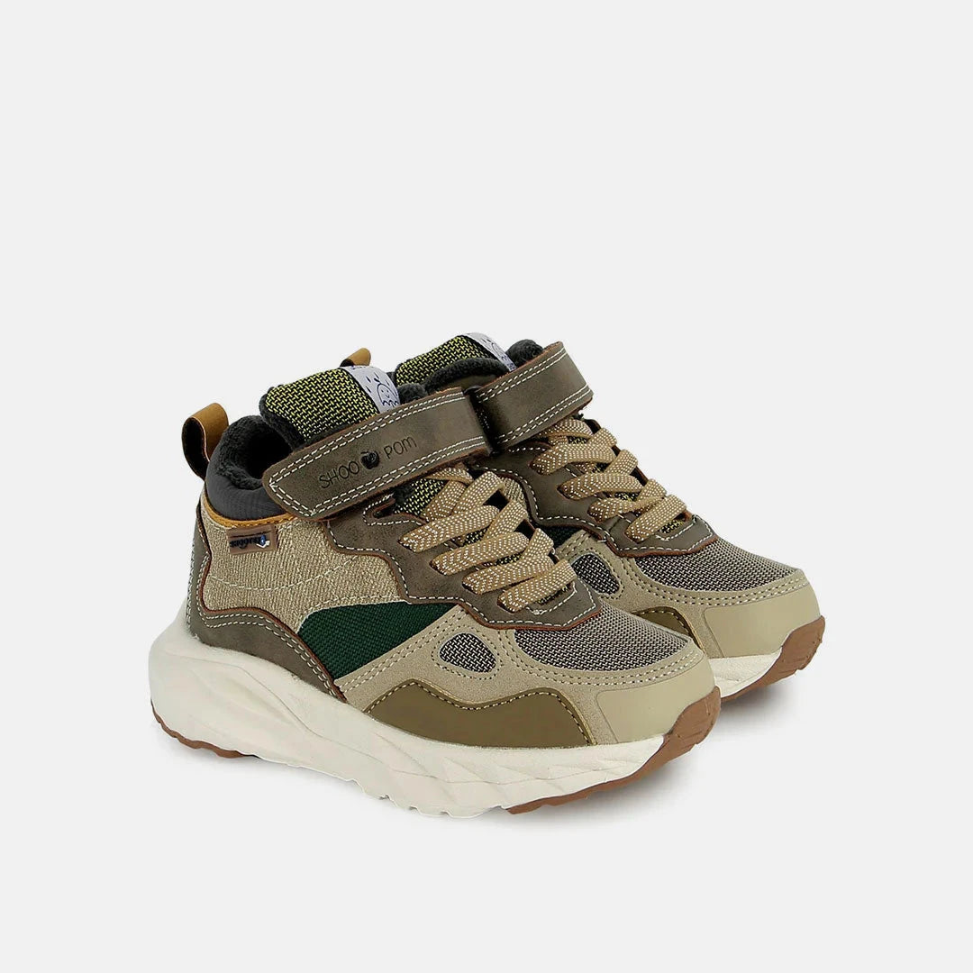POW DRY TEX Suede -Nylon Topo-Ocre Green Shoo pom