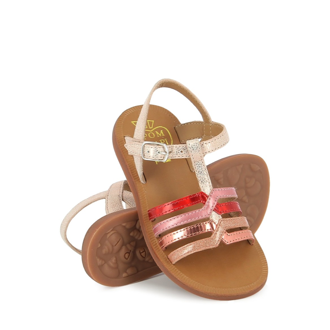 Sandales Plagette New Salome Pom D’Api Nude Rose Orange Pom d’Api