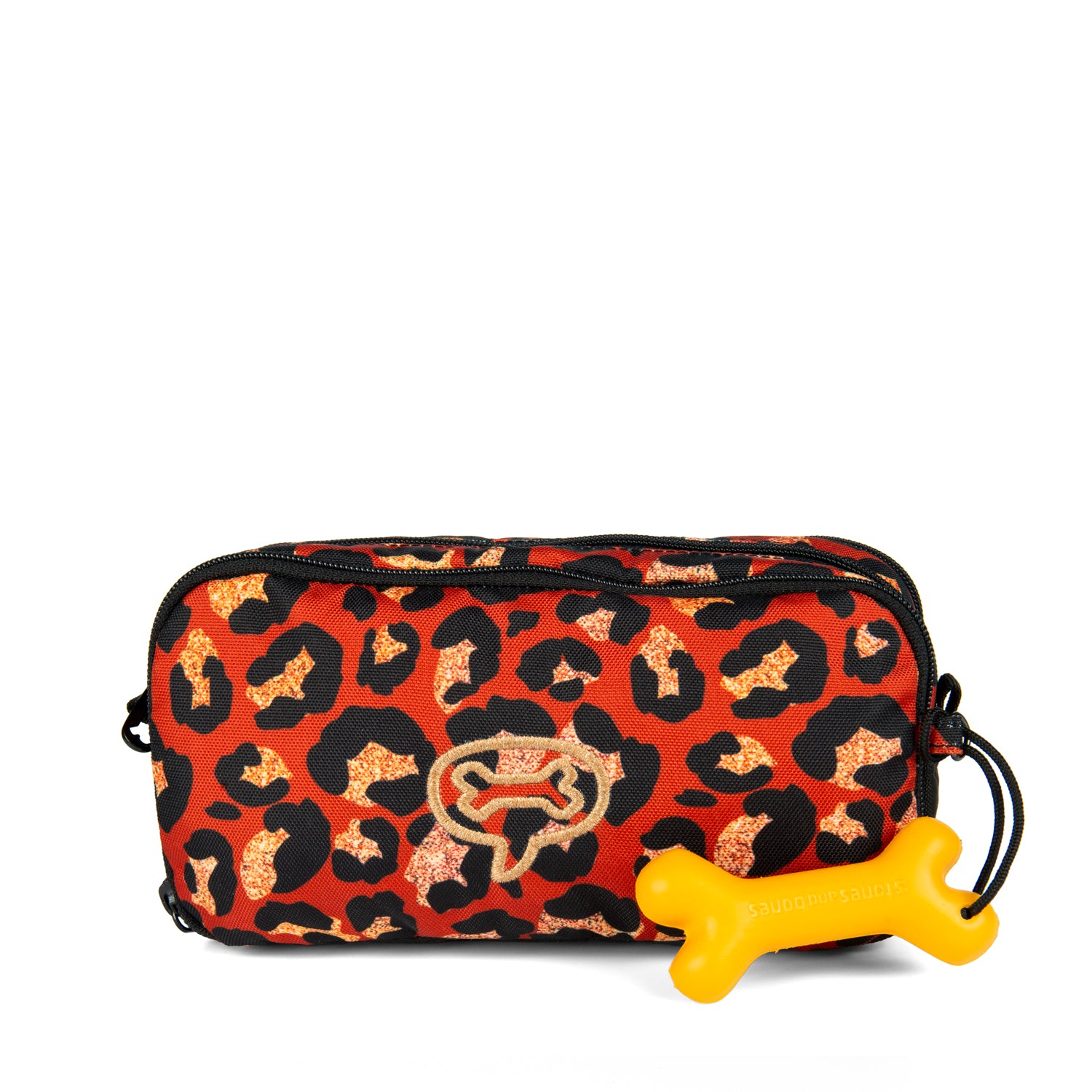 Trousse double Léopard Black and Gold Stones and Bones