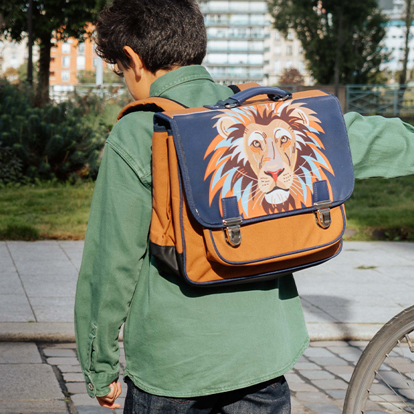 Cartable Moyen Caramel&Cie Tête de Lion Caramel&Cie