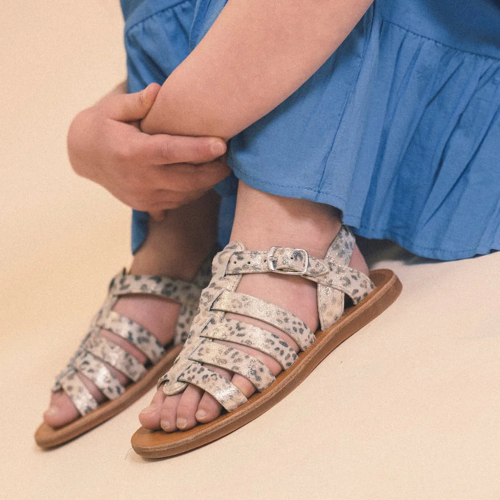 Sandales Plagette Strap Pom D’Api Bianco Platino Pom d’Api