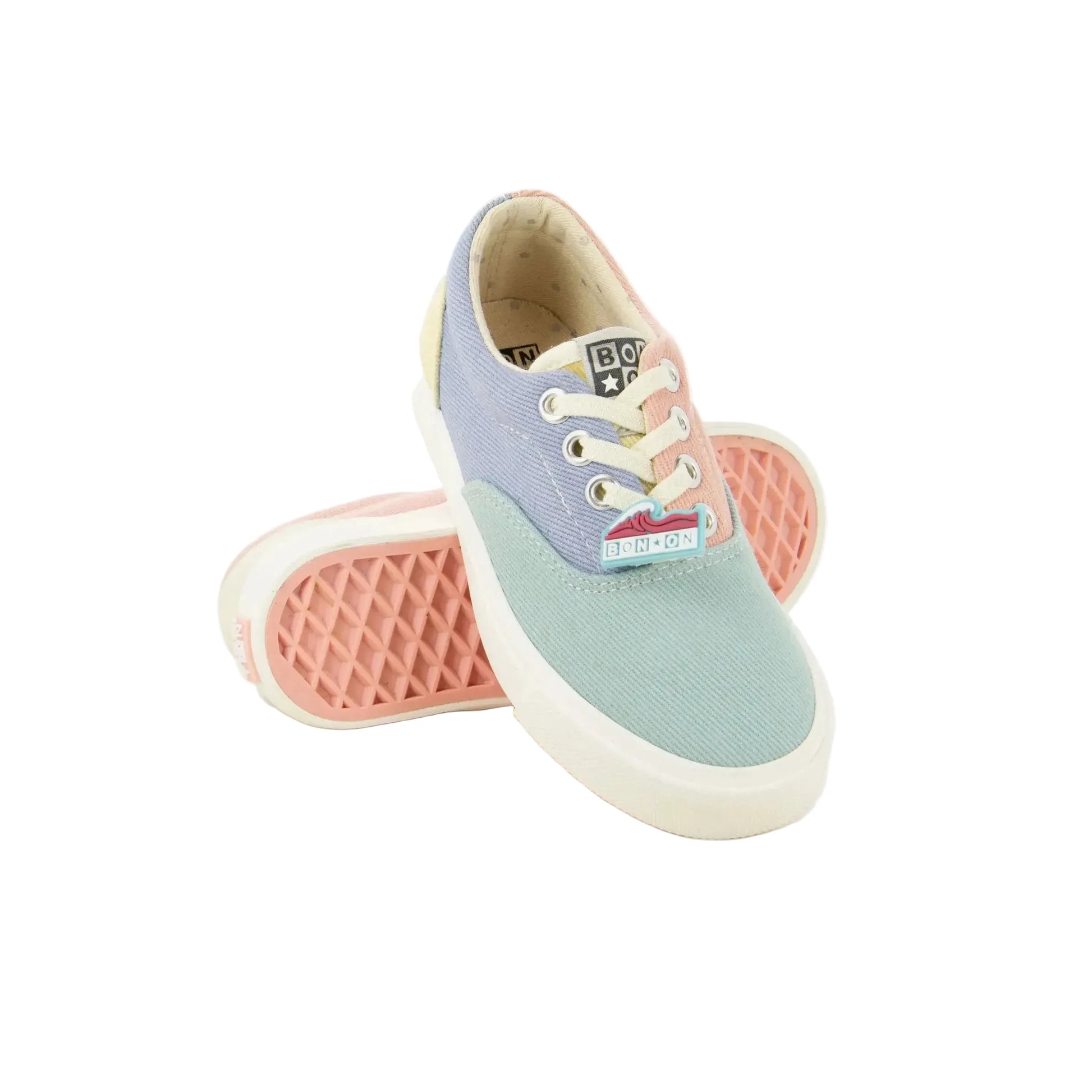 Baskets Skate Elast Rose Blanchi Bonton